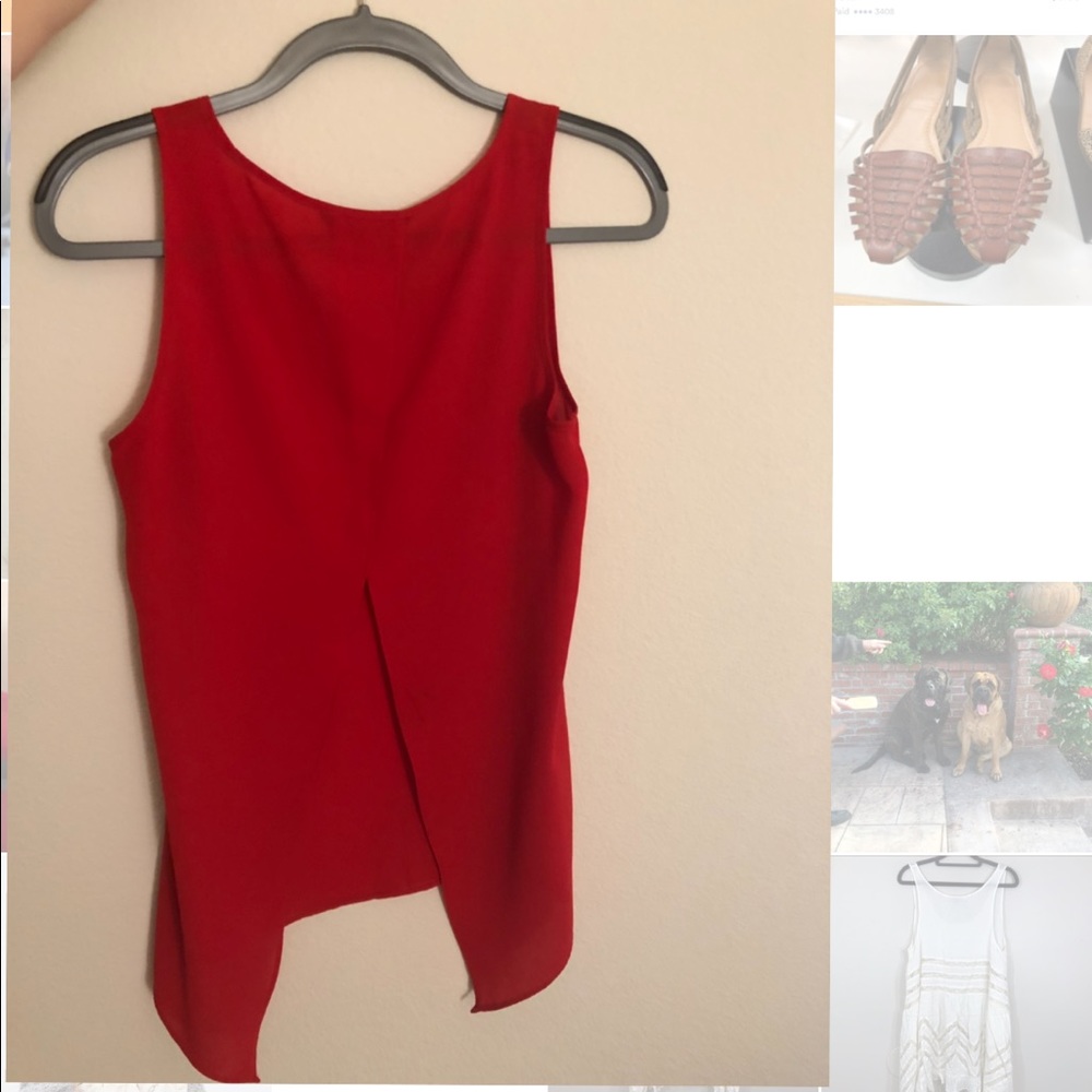 Red Express Split Back Tank Top - Picture 3 of 4